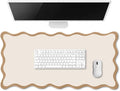 Hahafelt Scalloped Desk Mat Large Desk Pad Cute Coquette Table Mat Back to by Hahafelt