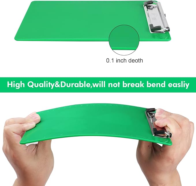 Green Clipboard with Pen Holder, Plastic Clipboard Standard Letter A4 Size - Image 4