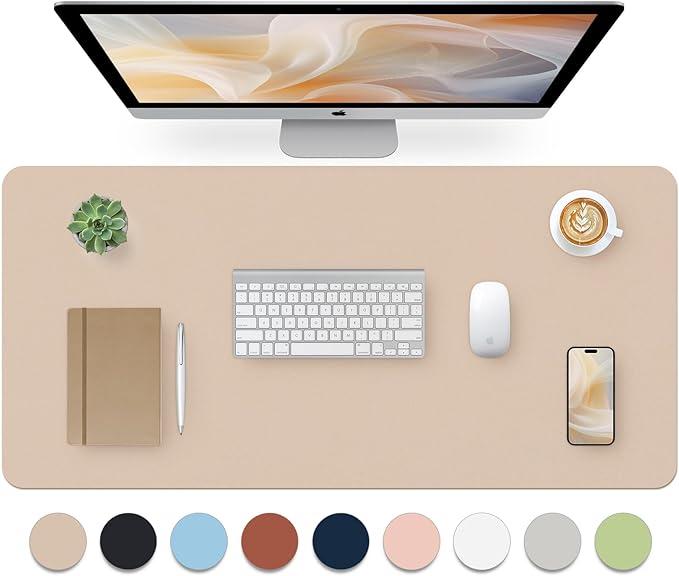 Leather Desk Pad, Large Mouse Pad, Leather Desk Blotter, Non-Slip Desk Pad by Bloss