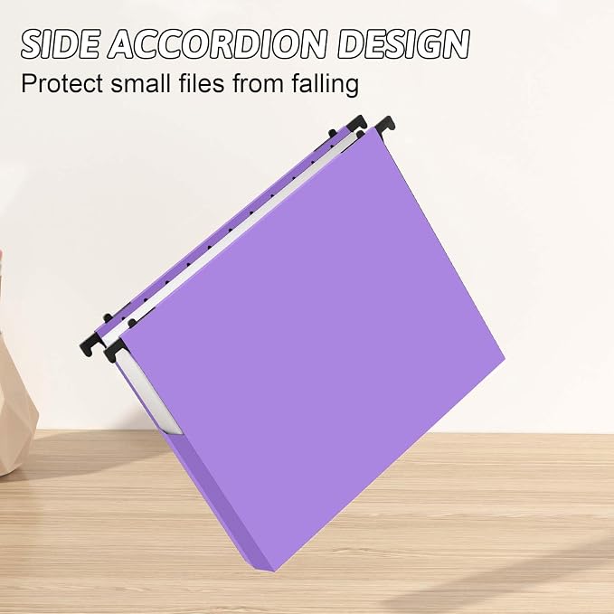 Plastic Extra Capacity Hanging File Folder Letter Size, 12 Pack Reinforced - Image 5