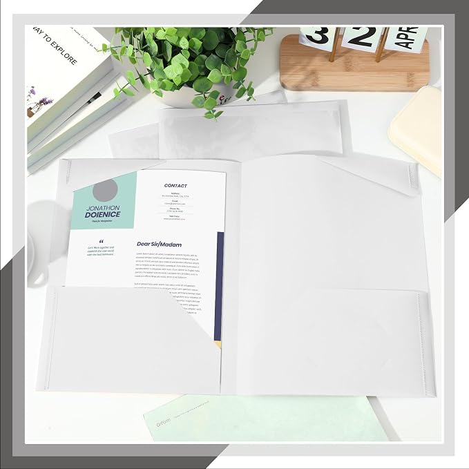 Henoyso 36 Pack White Plastic Folders - Image 4