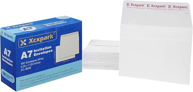Xxcxpark 100 Qty Printable A7 Invitation Envelopes 5.25X7.25 inches Cards - Image 6