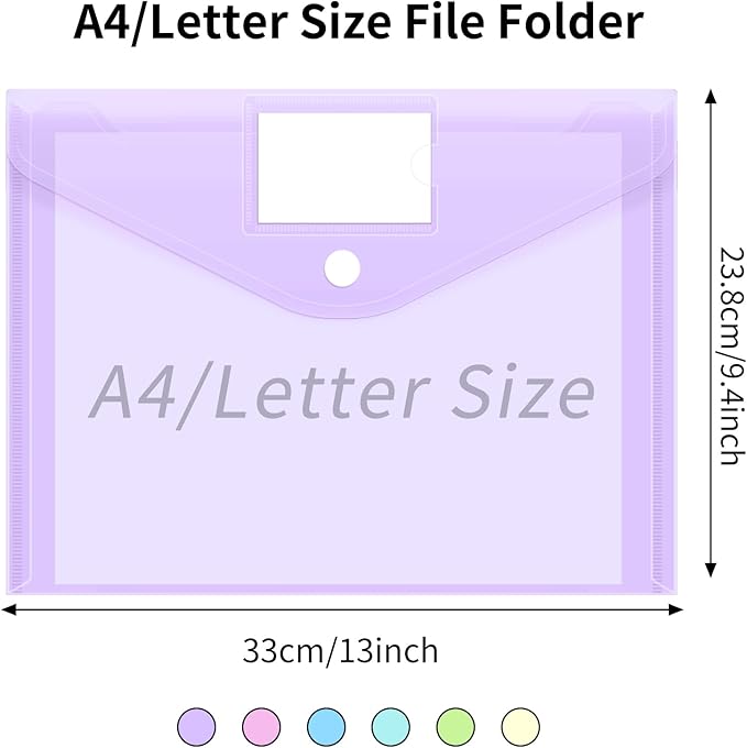 EOOUT 12pcs Plastic Envelopes, Plastic Folders - Image 2