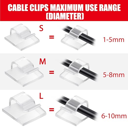 Blulu 100 Pcs Adhesive Cable Clips Bulk Wire Holder - Image 3