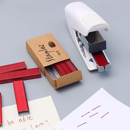 Red 26/6 Standard Staple Set 12mm Width 1000/Box 4 Boxes/Pack 4000 Count Staples - Image 7
