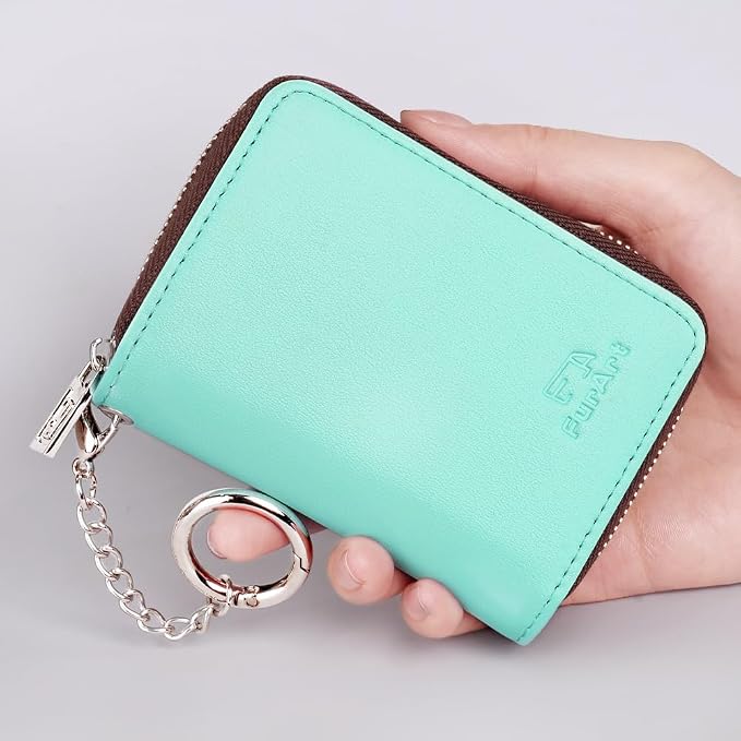 FurArt Zipper Wallet Women, RFID Blocking Credit Card Wallet, Business Card - Image 4