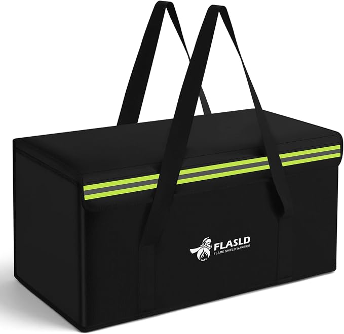 FLASLD Large Fireproof Document Bags, Fireproof Folder Safe Box by FLASLD