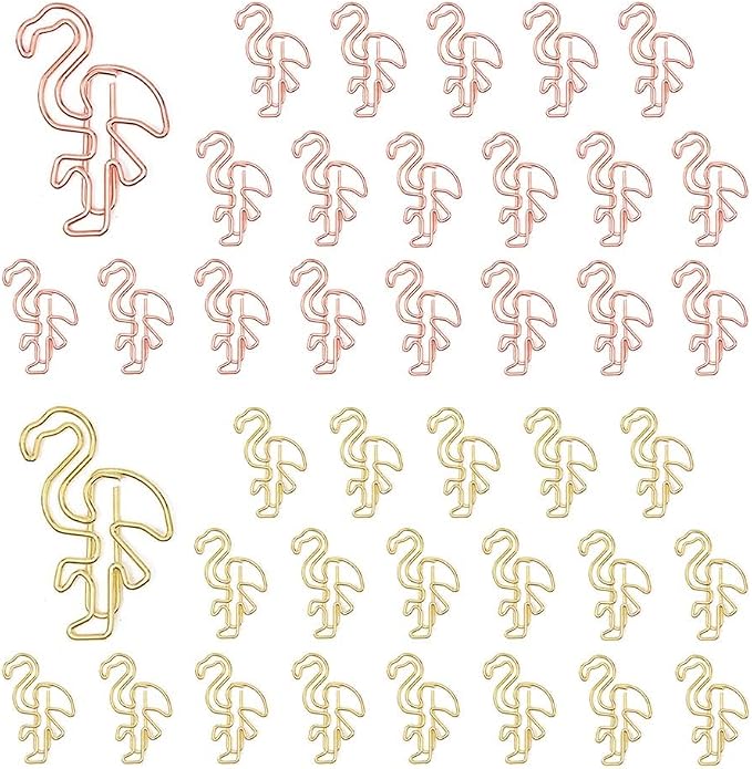 OWLFAVO 40pcs Flamingo Shape Paper Clips by OWLFAVO