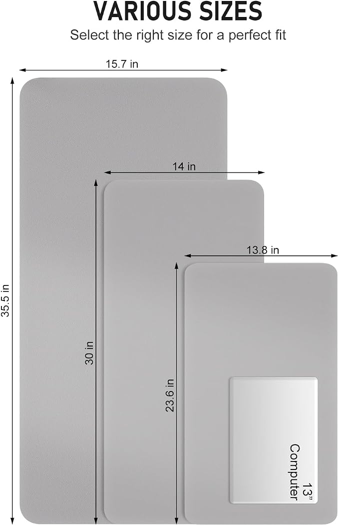 Desk Pad, 23.6" x 13.8" PU Leather Non-Slip Desk Mat Large Mouse Pad - Image 6