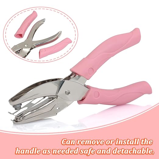 CheeMuii 3 Pieces Metal Handheld Paper Punch Single-Hole Tag Punch Set - Image 3