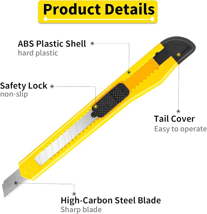 24Pack Box Cutters Utility Knife Retractable Compact Extended Use - Image 3