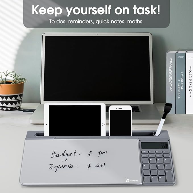 Varhomax Glass Desk Whiteboard Gray - Image 7