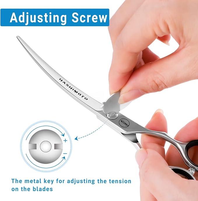 HASHIMOTO Dog Grooming Scissors, Curved Scissors - Image 5