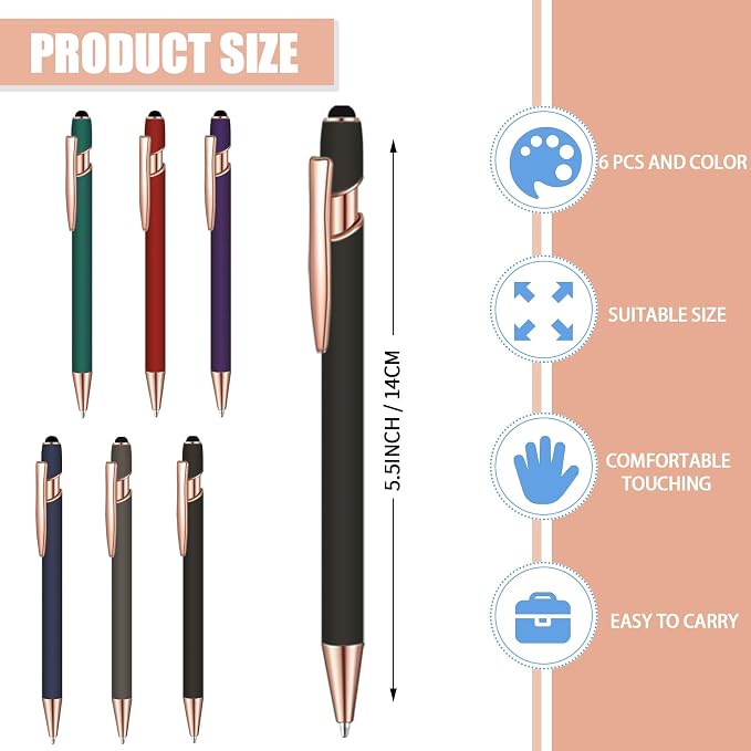 6 Pcs Blue Ink Ballpoint Pen - Image 2