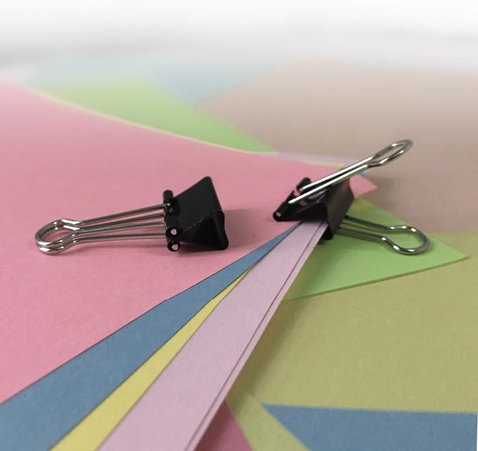 Amazon Basics Sturdy Binder Clips, Office Supplies, Medium 1.25 in, Document - Image 2