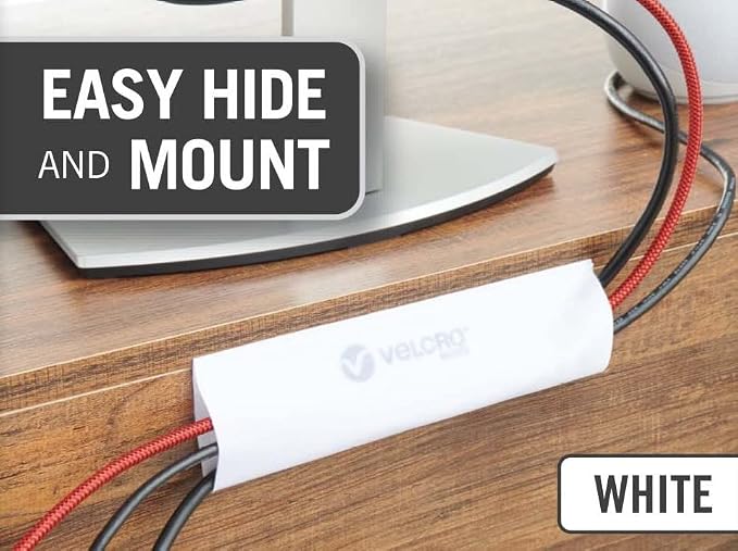 VELCRO Brand Mountable Cable Management Sleeve | Cord Hider Mounts on Walls or - Image 12