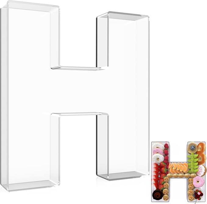 13.8" Extra Large Acrylic Letter Charcuterie Board Box, Reusable Fillable by RUFHVTY