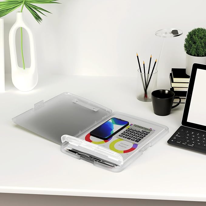Piasoenc Clipboard with Storage, 8.5 x 11 Organization Box with Pen Holder and - Image 7