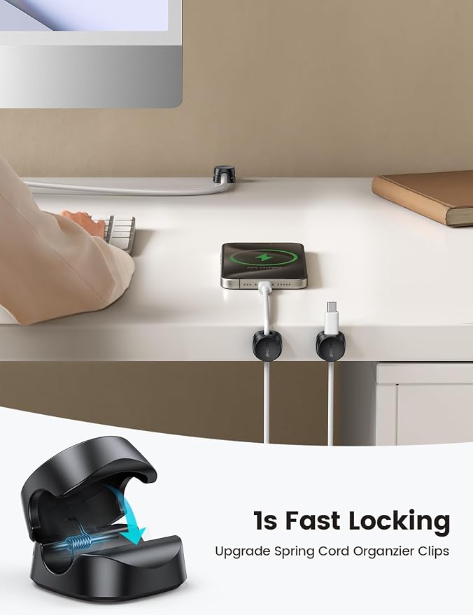Lamicall Cord Organizer Spring Cable Holder Clips - Image 2
