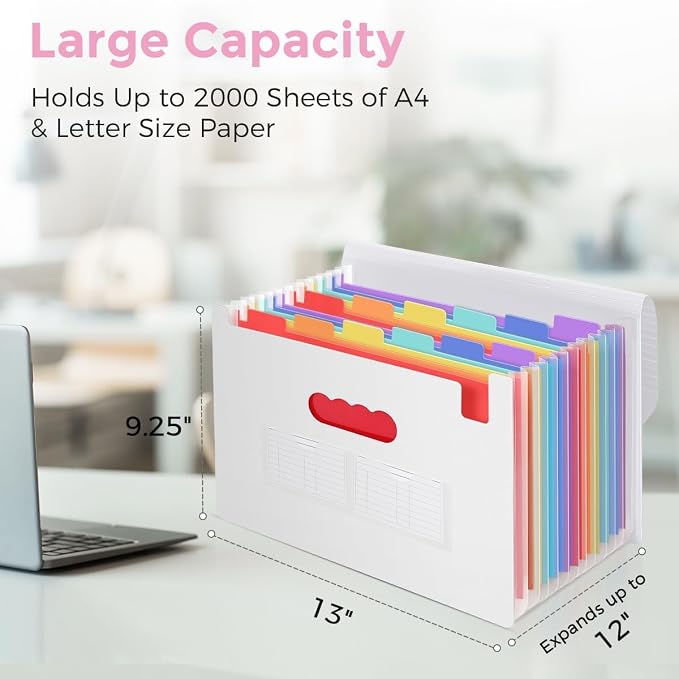 SKYDUE Accordion File Organizer, Expanding File Folder - Image 2