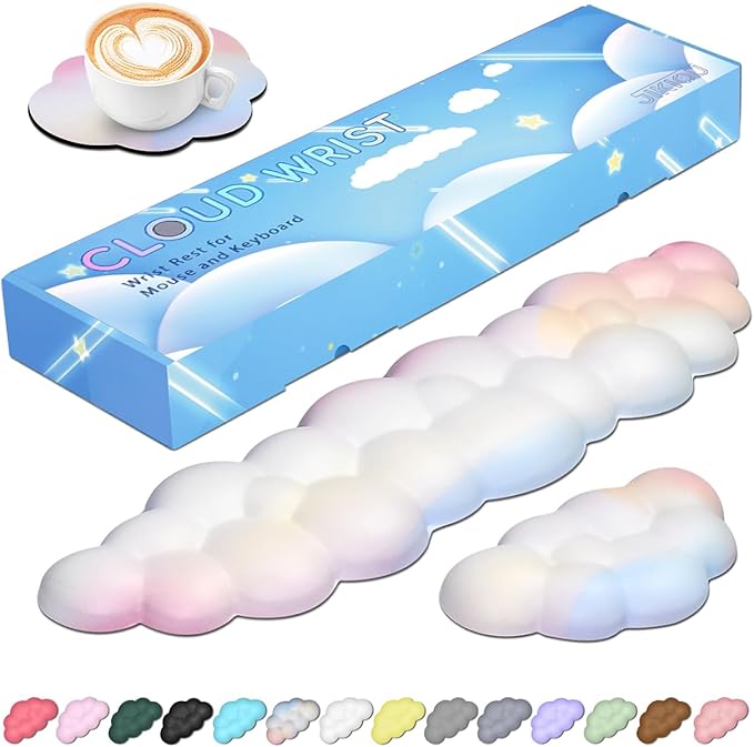 JIKIOU Upgrade Leather Cloud Keyboard Wrist Rest, Cloud Wrist Rest by JIKIOU