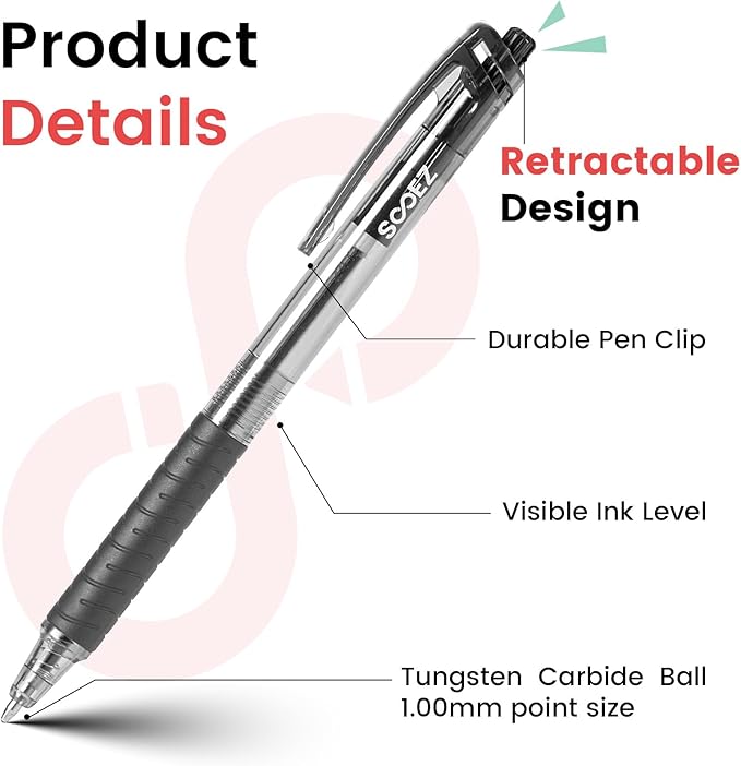 Sooez 120 Pack Pens Bulk, Ballpoint Pens - Image 4