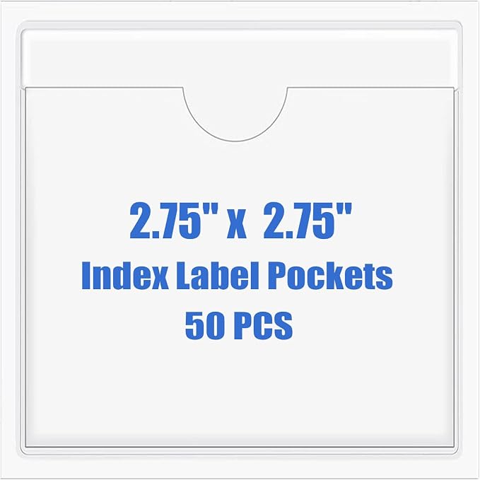 Origin-Joy 50 PCS Self-Adhesive Index Label Pockets by Origin-Joy