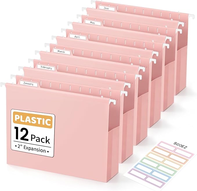 Sooez Extra Capacity Plastic Hanging File Folders, File Organizer by Sooez