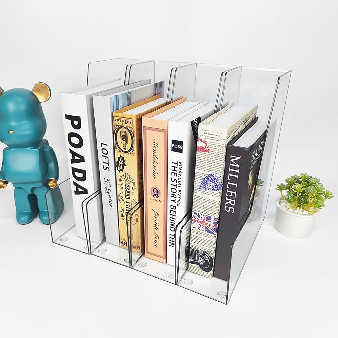 Vertical File Holder, 4 pack Clear Plastic Document Organizer and Clear - Image 3
