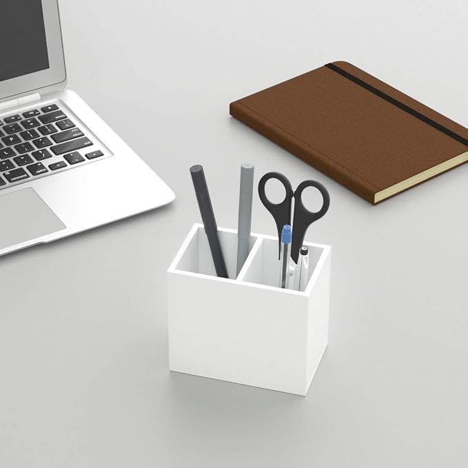NIUBEE Acrylic Pen Holder 2 Compartments - Image 3
