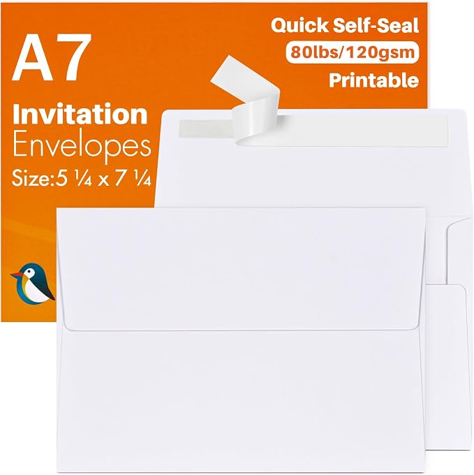 50 Packs 5x7 Envelopes, A7 White 5x7 Envelopes - Image 8