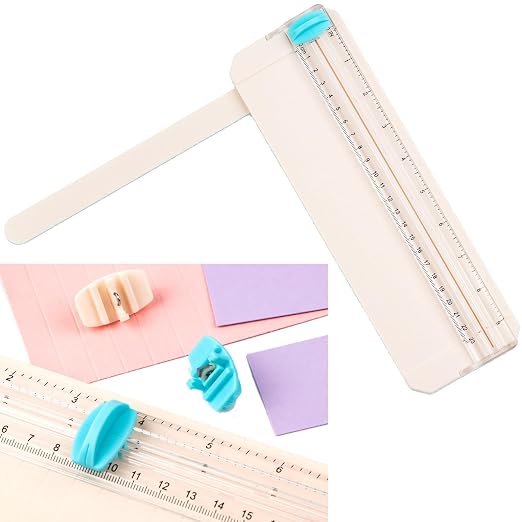 Mini Paper Trimmer with Extending Ruler, Paper Cutter with Cutting and Scoring by CYFUNDESIGN