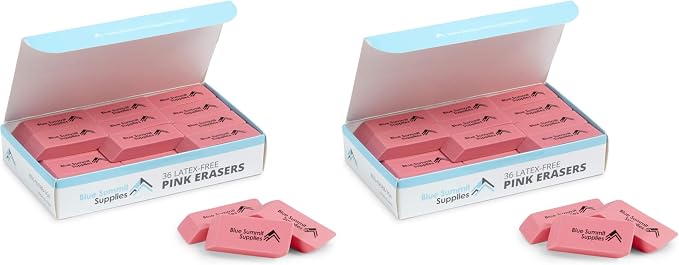 Blue Summit Supplies Pink Erasers, Bulk Erasers by BlueSummitSupplies