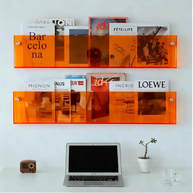 ROYALITA 2-Pack Acrylic Magazine Holder Brochure Holder, Fashion Hanging - Image 2