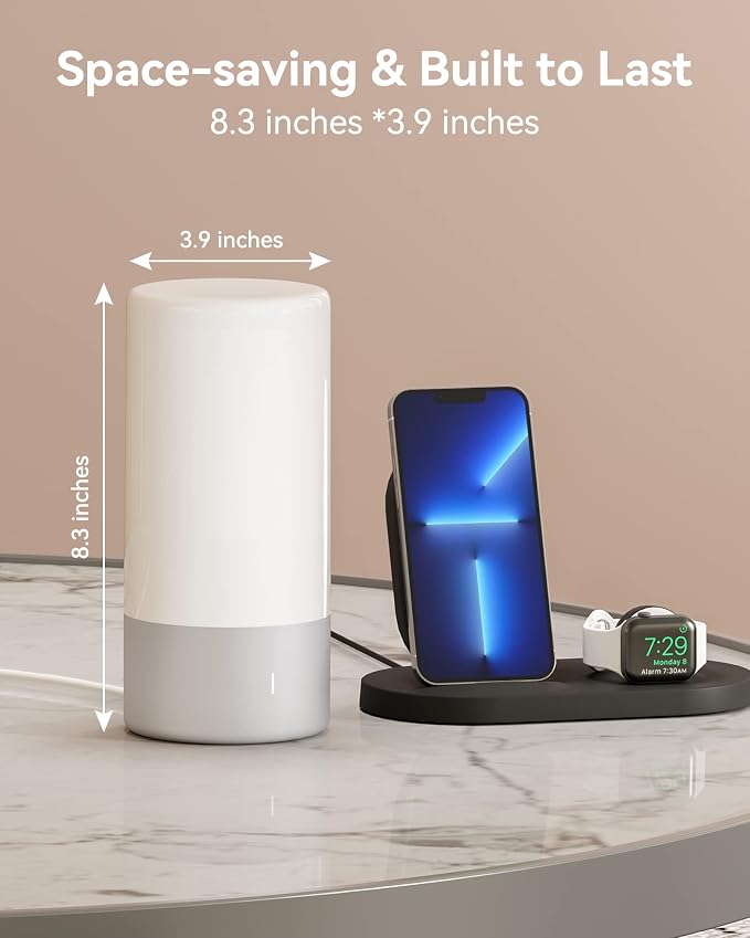 ROOTRO Table Lamp, Bedside Touch Control Lamp - Image 7