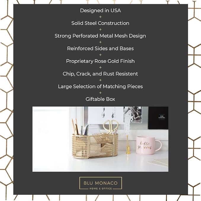 BLU MONACO | Gold Desk Organizer Set - Image 3