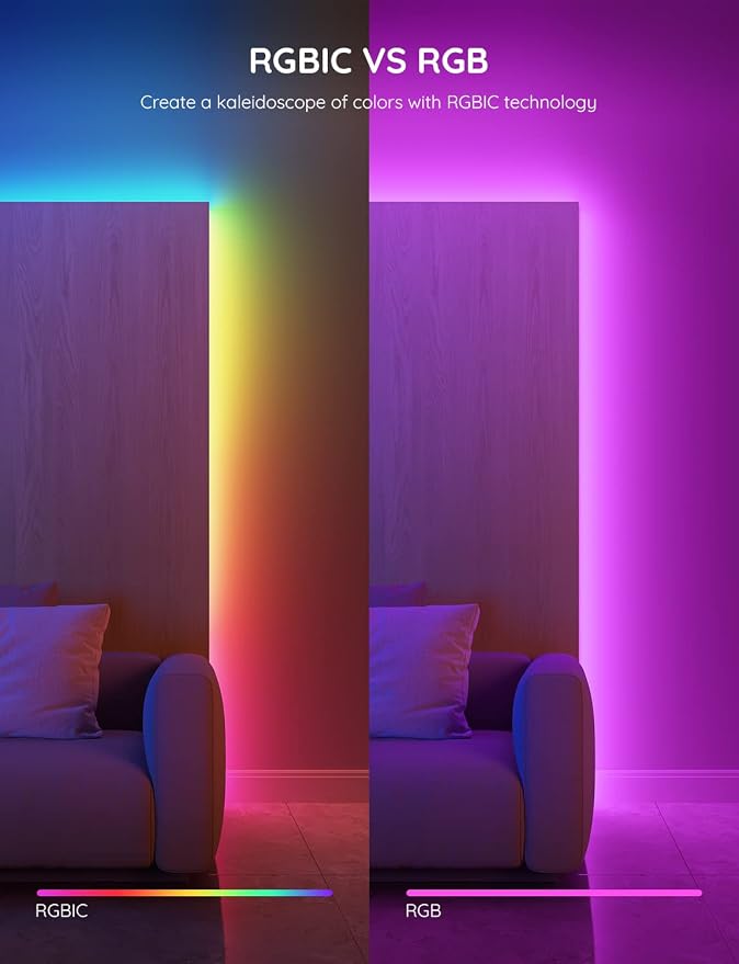 Govee 131.2ft RGBIC LED Strip Lights, Smart LED Lights - Image 3