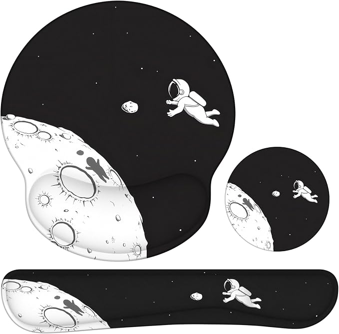 Ergonomic Mouse Pad with Wrist Rest and Keyboard Wrist Rest, Mousepad and Wrist by GJGOO