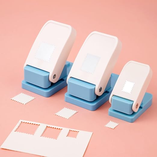 3 Pcs Stamp Punch, 1x0.8inch Medium Stamps Shaped Punch, 1 Inch Square Stamps - Image 2