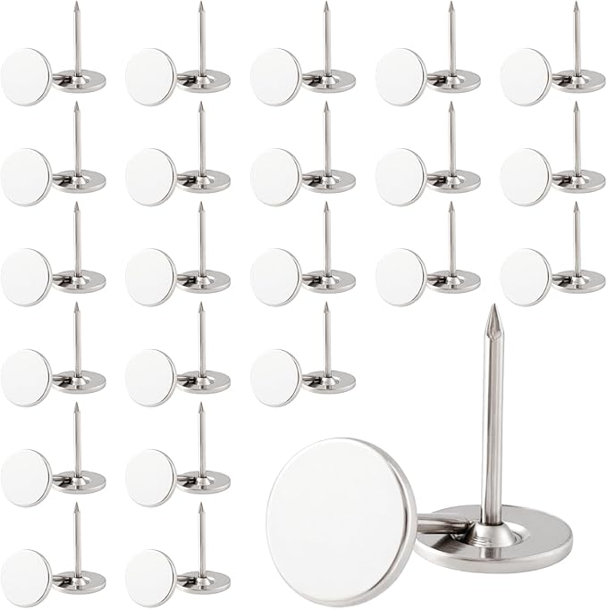 100pcs Metal Thumb Tacks, Heavy Duty Flat Head Push Pins, Upholstery Tacks by Unknown