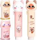 2Pcs Pink Cute Cat Pencil Sharpener and 2Pcs Pink Cute Cat Retractable Eraser by Unknown