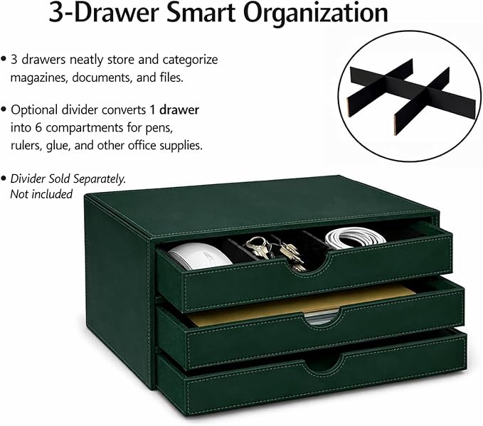 UnionBasic Document Organizer, 3-Drawer File Cabinet Document Storage Box - Image 4