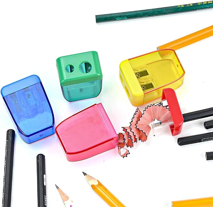 4Pcs Pencil Sharpeners Manual for Kids Adults, Dual Hole Small Handheld Pencil - Image 6