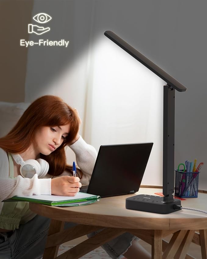 Addtam LED Desk Lamp, Power Strip - Image 5