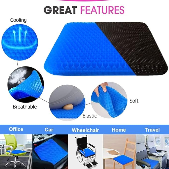 Gel Seat Cushion, Double Thick Egg Gel Cushion - Image 4