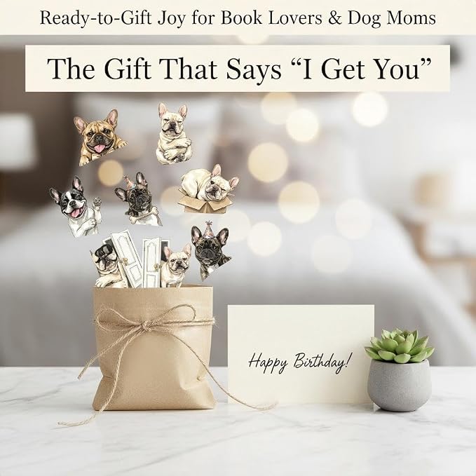 French Bulldog Magnetic Bookmarks Set of 8 – Cute Frenchie Page Clips - Image 8