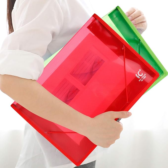 Eco-Friendly Plastic File Folders, Expanding Poly File Wallet, Transparent - Image 8