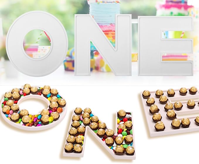 3PCS Larger Charcuterie Letter 12” ONE fillable Tray, Baby Serving Trays by MRPAPAMakeLifemoreEasy
