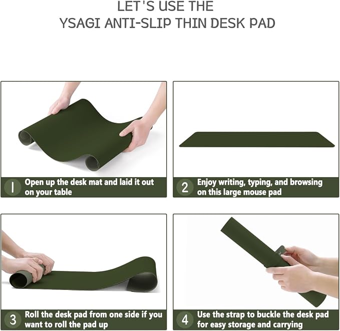 YSAGi Non-Slip Leather Desk Pad, Waterproof Laptop Computer Desk Keyboard Mat - Image 7