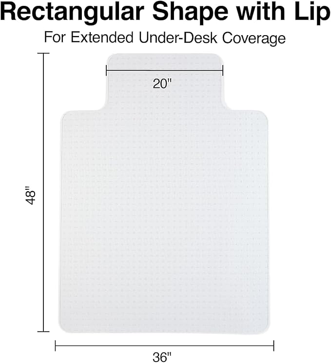 Staples Office Chair Mat, Flat-Pile Carpets, Extended Under-Desk Coverage - Image 2